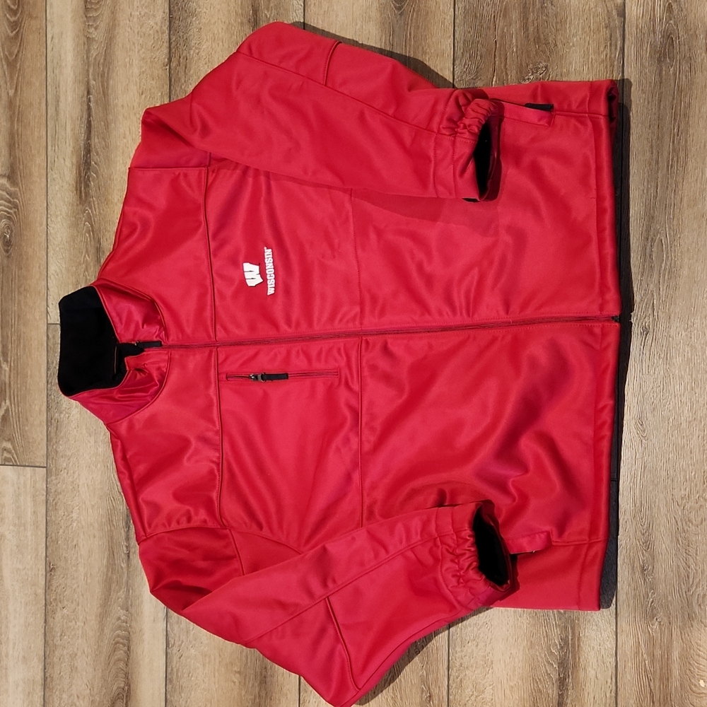 University of Wisconsin Men's Antigua Full Zip Water and Wind Resistant Jacket